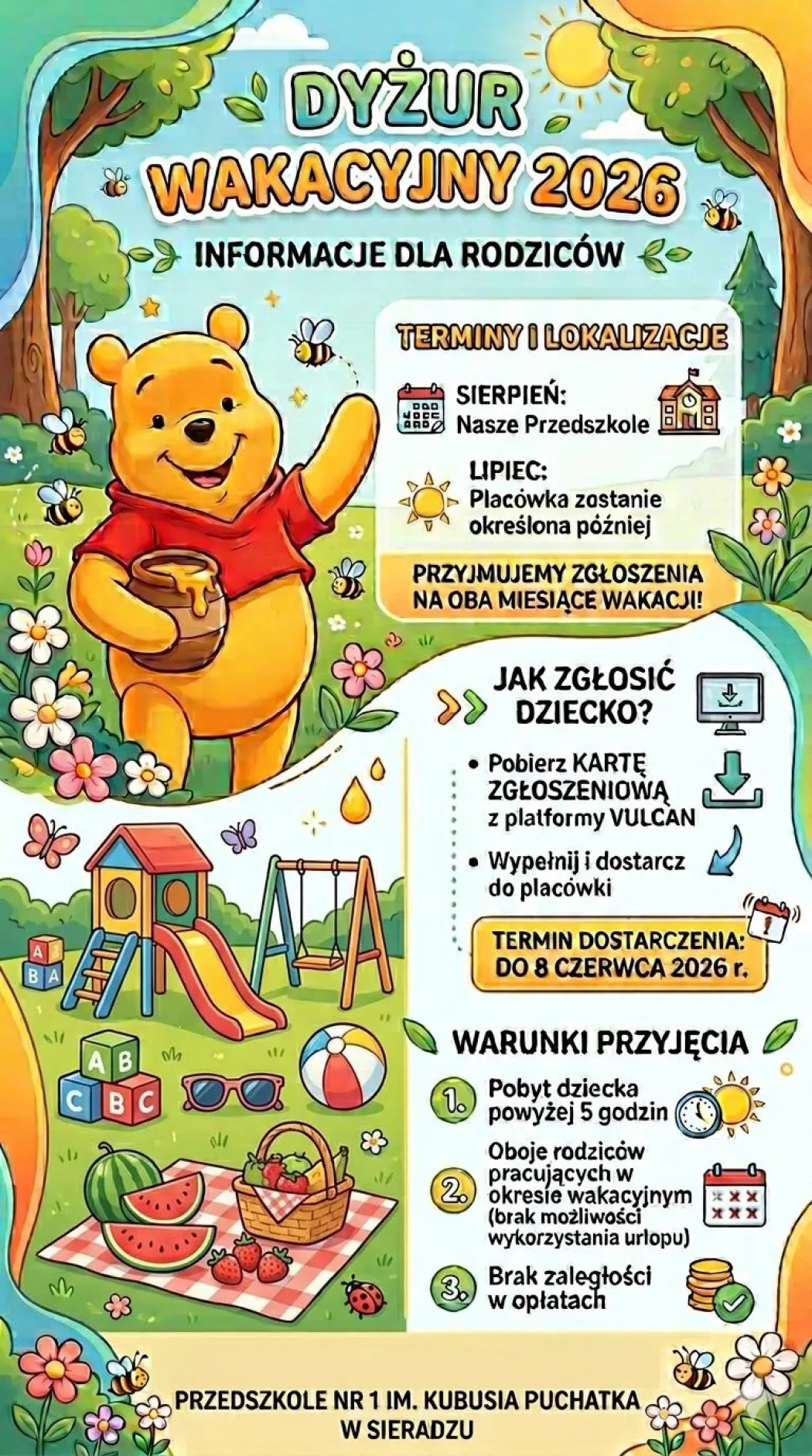 Zasady orgsanizacji dyżuru wakacyjnego 2026